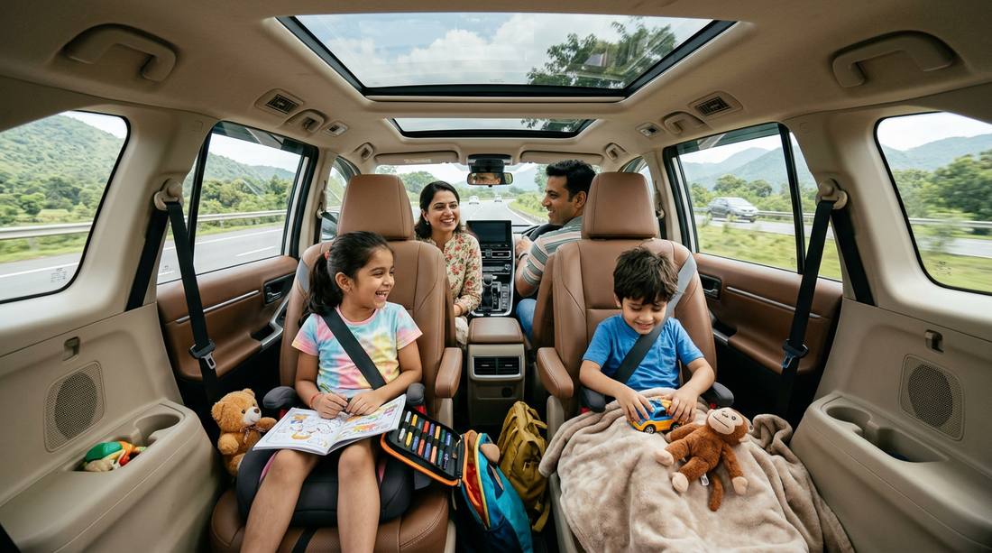 Spacious interior of Toyota Innova Crysta for family travel in Goa