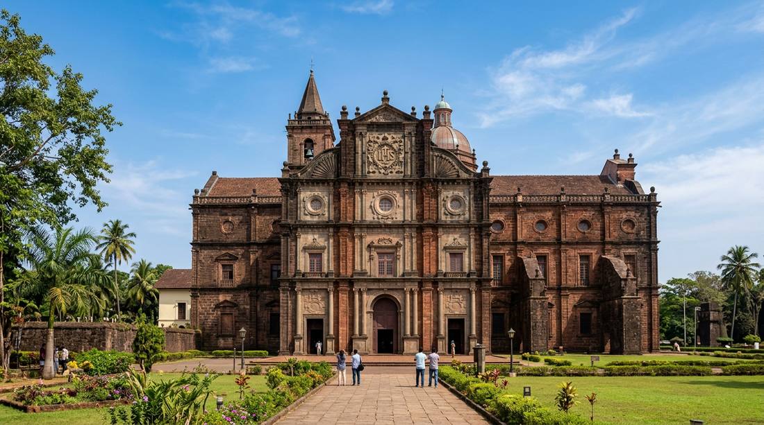 Historic church in Old Goa UNESCO World Heritage site - accessible by car rental